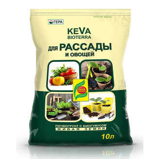 Грунт с биогумусом KEVA BIOTERRA "Для рассады и овощей" 10л